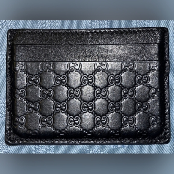 Gucci GG MicroGuccissima Black Leather Card Holder - Picture 2 of 4